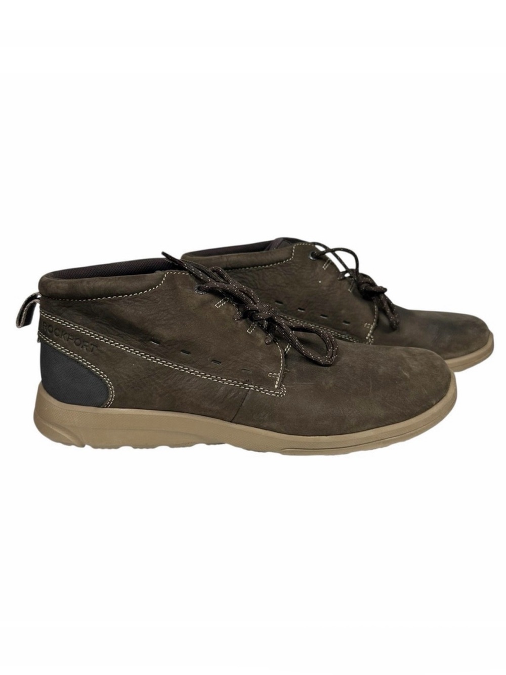Rockport Men's Weather Or Not Leather Brown Chukka Ankle Boots Men Size 10.5